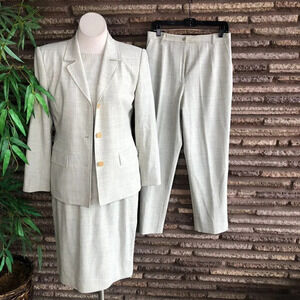 Doncaster Light Gray 4 Piece Suit Jacket Skirt Pants and Shell